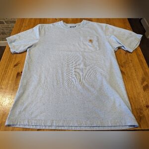 Carhartt Mens Loose Fit Light Blue Speckled Pocket Front T-shirt Size Large